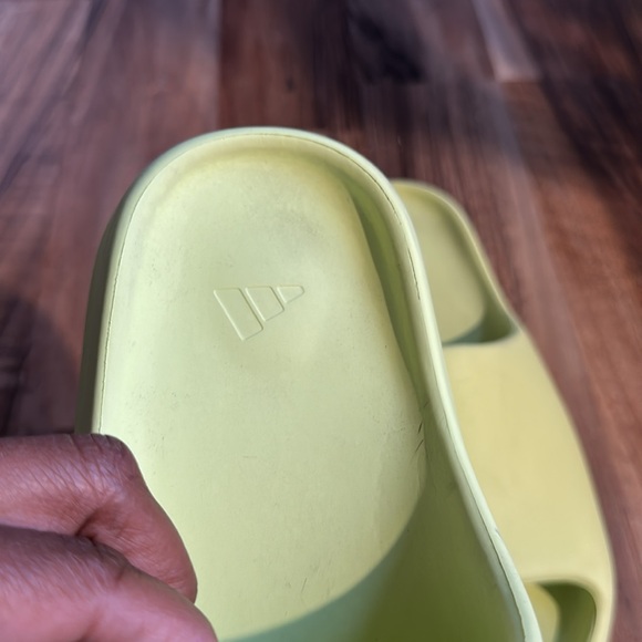Adidas Glow Green Yeezy Slides Men’s Size 9 main image 4
